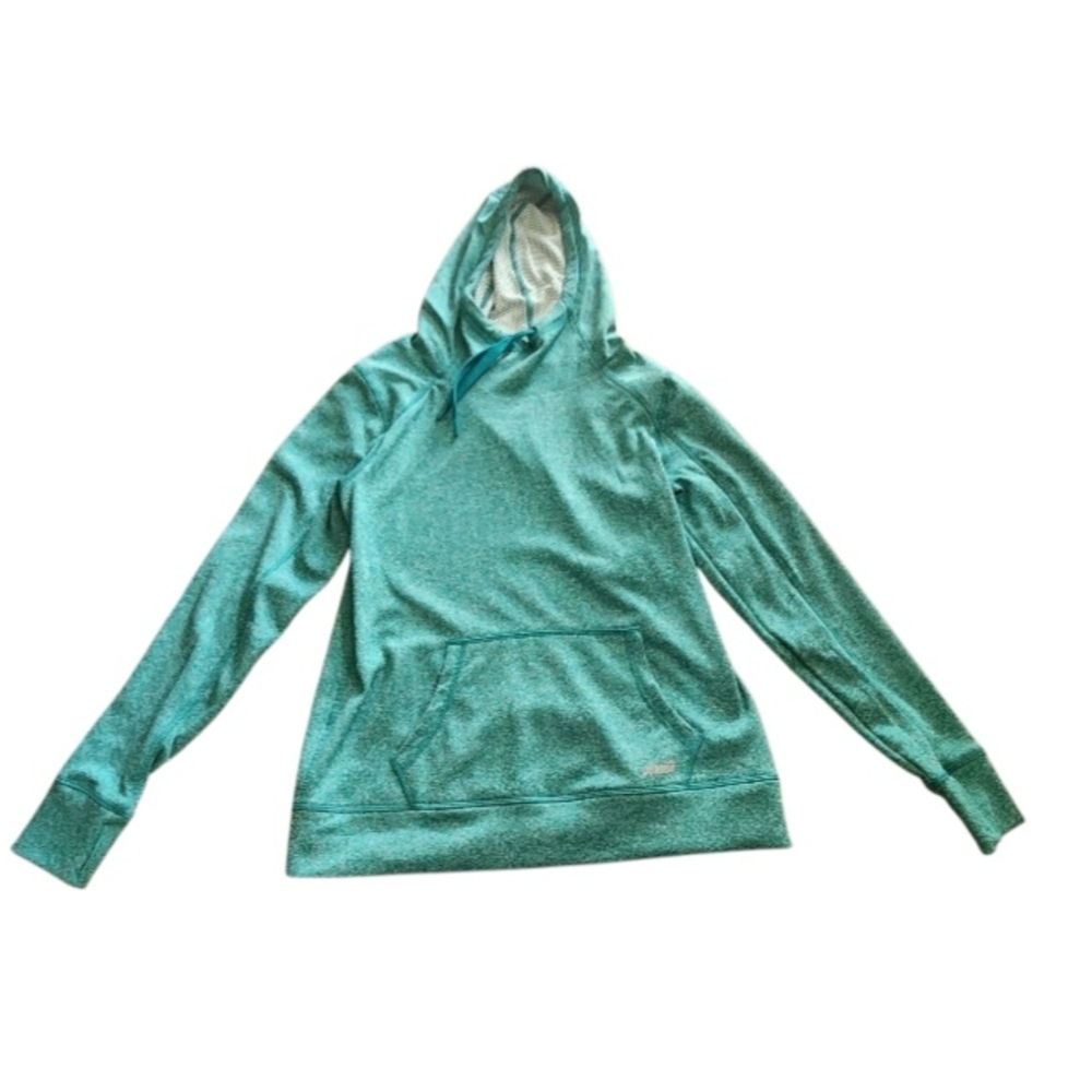 Avia Green Hoodie with Drawstrings Pockets Medium Polyester Cowl Neck